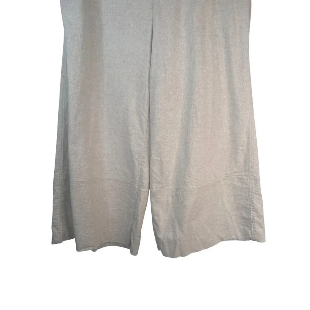Banana Republic Wide Leg S Cropped Linen Blend Pants Soft Neutral Comfortable - Picture 10 of 16